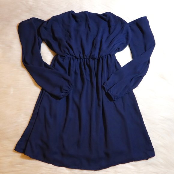 Vijo Couture Dresses & Skirts - SOLD—- Blue Strapless Long Sleeve Dress